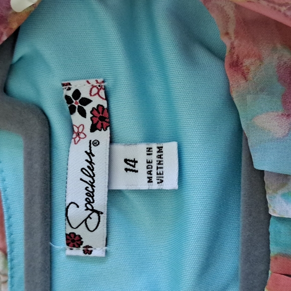 SPEECHLESS Floral Pleated Flutter Sleeve Big Girls Dress size 14 - Picture 6 of 7